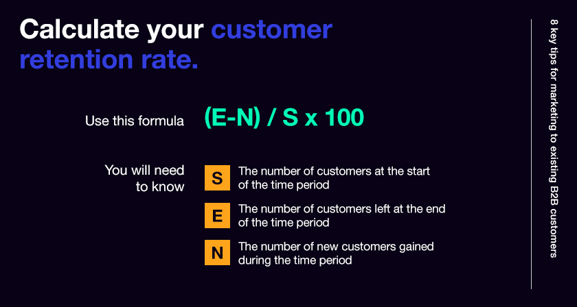 Visualisation of the formula above used to calculate your customer retention rate